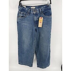 Levi's XL Straight Wide Leg High Rise Jeans, 100% Cotton, 26x31 Distressed